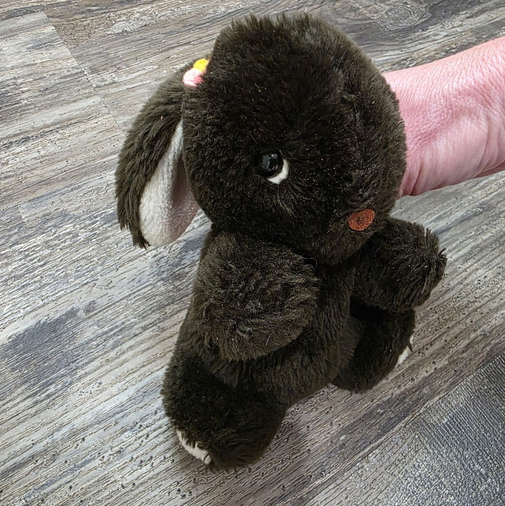 Gund 1976 Brown Plush Rattle Bunny